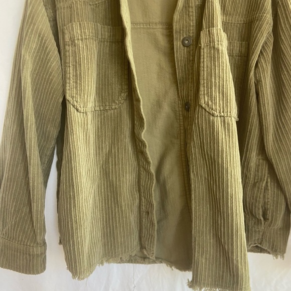 ZARA Ribbed Corduroy Button Down Jacket Green Size Small - Picture 12 of 13